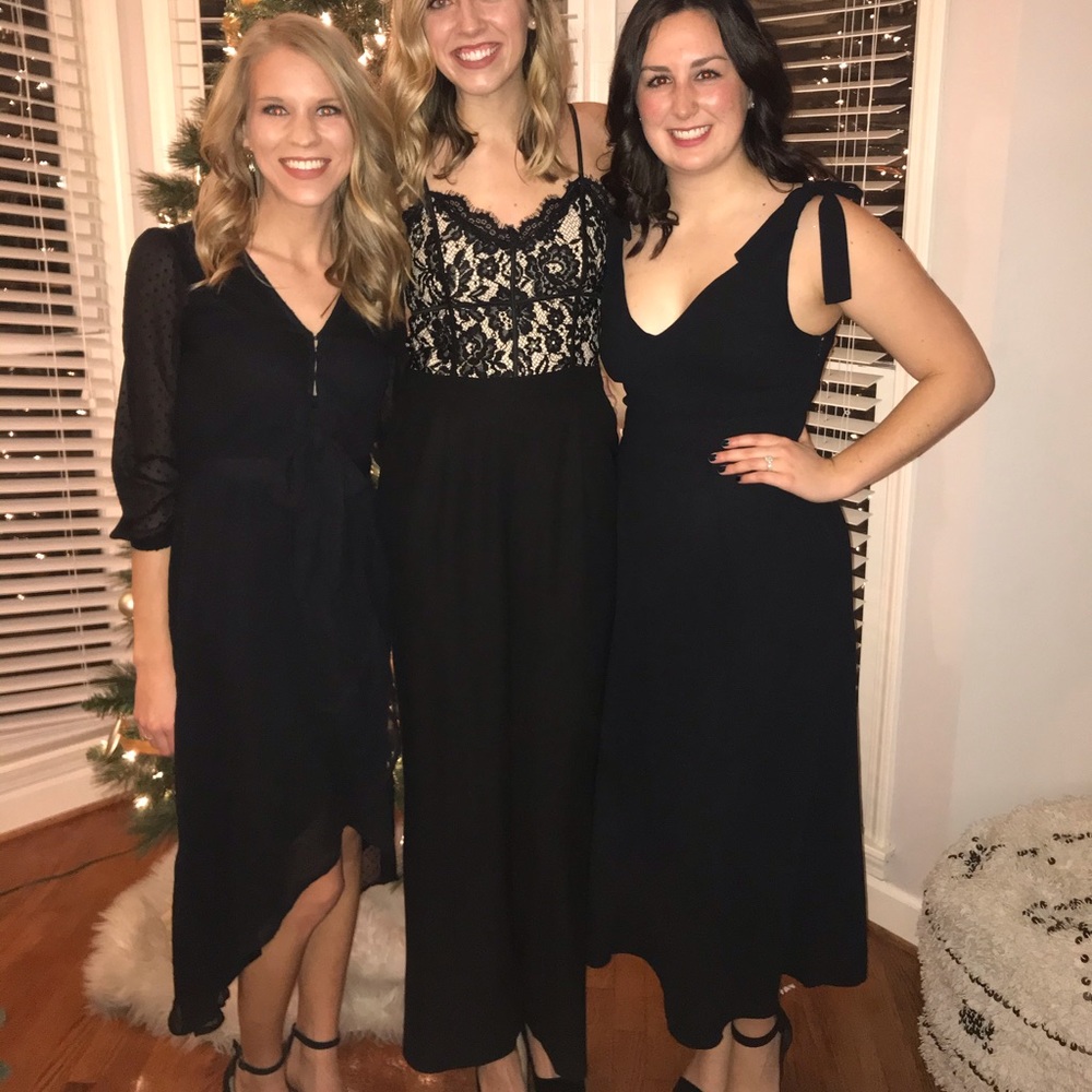 XS Abercrombie & Fitch high-low black dress